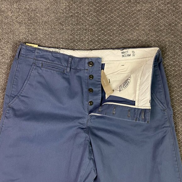 Wallace & Barnes Officer's Chino Pants Men's 35 x 32 Fit 36x30 Blue Field Cotton - Picture 3 of 16